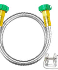 Heavy Duty 304 Stainless Steel Garden Hose 3ft Leakproof Flexible Leader Hose with connectors and hose reel