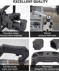 AOXHUGB Portable Electric Hydraulic Rebar Bending Machine 36mm showing one-piece design, manual valve, anti-slip handle, removable head.