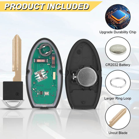 Key Fob Replacement For Nissan Altima Maxima Murano Infiniti G37 FX50 with internal circuit board and components