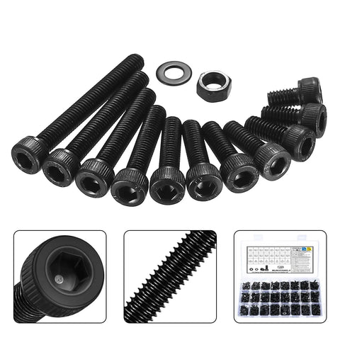 Complete Heavy Duty 1350 Piece Black Pan Head Hex Socket Cap Screw Assortment Kit With M2 M3 M4 M5 Metric Fasteners And Matching Nuts A Total No Brainer For Shop Projects