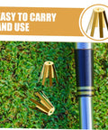Universal Brass Golf Shaft Adapter Shims And Octopus Spacers Rig Ready Pack Of Five on grass with golf club handle.