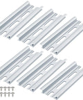 Six Piece Aluminum DIN Rails Set For Pro Grade Hardware Mounting, 4 Inch Long, 35mm Wide, 7.5mm High, Top Hat Slotted DIN Rails With RoHS