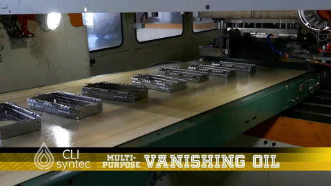 Multi Purpose Vanishing Oil For Evaporative Stamping And Forming Low Odor Mist Free Non Flammable Lubricant That Evaporates To A Clear Protective Film For Punching Blanking And Light Stamping Made In USA 5 Gallon on stamping machine table