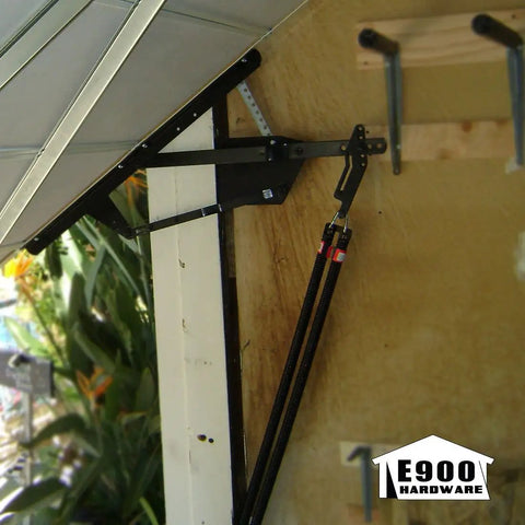 28 Inch Plug End Garage Door Spring For One Piece Doors And Toy Haulers Easy DIY Install With Safety Containment Rod, installed view.