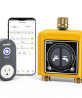 2 Zone WiFi Hose Timer With Brass Inlet And Outlet, Smart Sprinkler Controller With App Interface And Voice Control Device