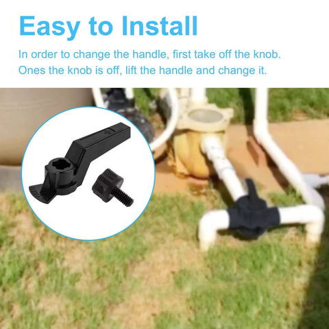 Pool Valve Handle And Knob Kit For OV3 1500 1.5 Inch To 2 Inch Socket 3 Port CPVC Valve Replacement Parts Black 2 Pack