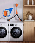 Hefty Dryer To EV Y Splitter Cord 30 Amp Male Dropping Down To Dual 30 Amp Female Nema Jacks in home laundry setup.