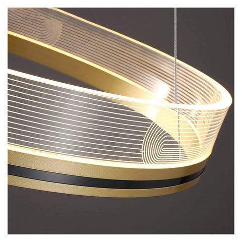 LED s LED Pendant Lights Modern Acrylic Creative Ceiling Pendant Lamp Ring Indoor Lighting for Living Room Bedroom Kitchen Hang Lamps close-up of gold D60 cm design