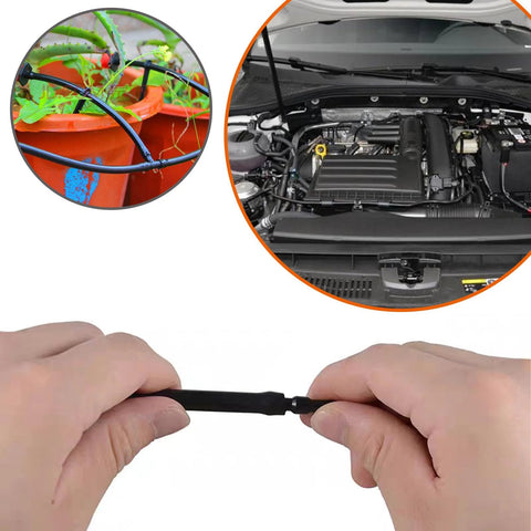 MINIMARU nylon vacuum tubing connector assortment kit, 119 pieces, 14 sizes, heat resistant to 240°C, black