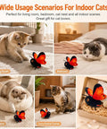 Totally Interactive Cat Butterfly Toy With Sensor Flight And Realistic Wing Motion That Sparks Hunting Instincts, Durable Plush Flapping Butterfly For Solo Indoor Play, Yellow 1pc in living room