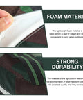 Close-up of the Wearable Garden Stool With Soft Foam Cushion showing zip detail and durable material description.