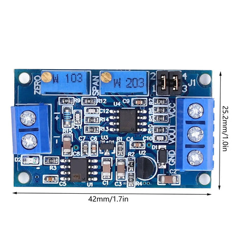 Current To Voltage Converter Module With Dial In Zero And Full Scale Adjustments Plus Wide Supply Range for smooth signal monitoring, 42mm x 25.2mm.