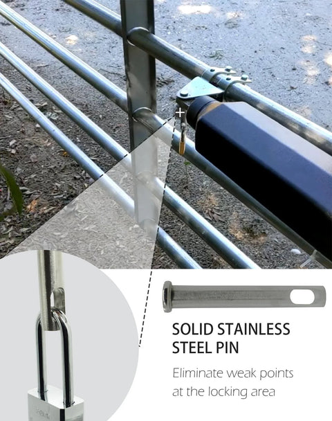 Stainless Steel Heavy Duty Security Pin Lock For Gate Opener Systems 12mm Solid Pin Replaces Rear Clevis Pin In All Gate Opener Kits