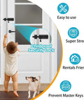 6.3 Inch Beefy Heavy Duty Barrel Bolt Gate Latch for childproof security on a white door, toddler standing near the lock