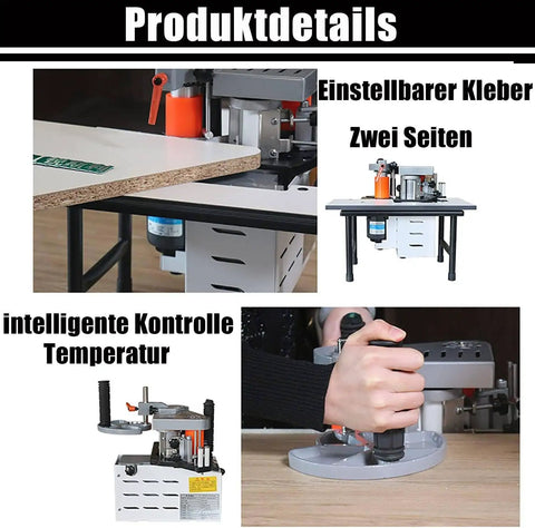 Portable Woodworking Edge Banding Gluing Machine Edge Bander On The Go With Double Sided Glue For Curved And Straight Edges.
