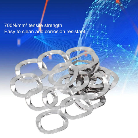 100 Pcs Wave Washer Set In Stainless Steel A2 70 Grade Three Wave Gaskets For Fasteners M6 Hardware And DIY Projects For Home Garage Car Maintenance Durable Corrosion Resistant Easy Fit, stacked wave washers