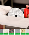 4 Inch Diamond Polishing Pads Kit With 5 8 11 Backer Pad 12 Pcs Wet Dry Granite Marble Concrete Quartz Polishing Pads Range 50 6000 Grit