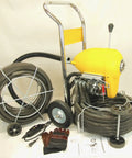 Workhorse 1.5 HP Sectional Pipe Drain Cleaner and Sewer Snake Machine with 120 Foot Cable and 6 Piece cutter set for 2 to 8 Inch Pipes.