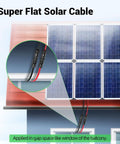 Flat Solar Panel Extension Cables 12 AWG 4mm2 Set Of 2 With Waterproof Male And Female Connectors used on rooftop