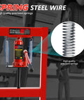 6 Ton H Frame Hydraulic Shop Press with springs for garage floor use showing adjustable height and stamping capabilities