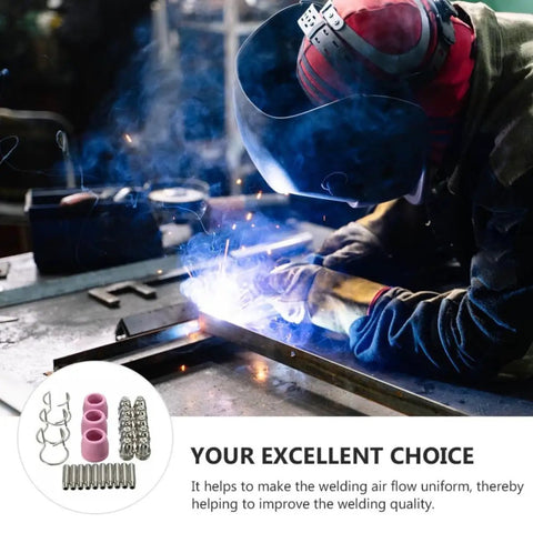 Welder using Heavy Duty Plasma Kit Torch Cutter Consumables Nozzles Cutting Tips for precise welding and cutting.