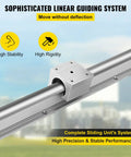 Focus on Rock Solid SBR16 Linear Rail Kit With Two 800mm Guide Ways And Four SBR16UU Bearing Blocks showcasing linear guiding system.