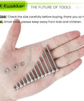 Hand holding stainless steel screws and nuts from 1040 Piece M4 Screws Nuts Bolts Kit 4mm To 45mm 304 Stainless Steel Hex Socket Head Cap