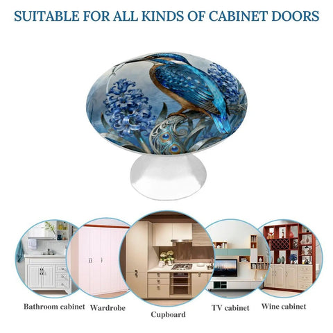Kingfisher Hyacinth Bloom Cabinet Knobs Set Of 2 1.1 Inch Stainless Steel Aluminum Alloy Drawer Pulls for kitchen cabinets
