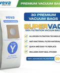 30 Pack Type Y Vacuum Bags For WindTunnel Uprights Style Y And Z Premium Replacement Bags Model 4010100Y packaging