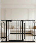Extra Wide Pressure Mounted Baby Gate With Walk Through Design Safety Auto Close Includes Extensions For Doorways And Kitchens