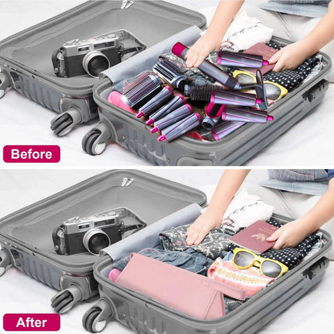 All In One Travel Case For Hair Gear Like Airwrap And Similar Dryers Waterproof Dustproof Shockproof Organizer With Dual Layer Storage Large Capacity Pink