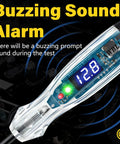 Upgraded Automotive Buzzer Test Light 4-72V DC Circuit Tester With Anti-Lost Needle Guard, Integrated Protection, Portable LED Indicator, Easy Carry Vehicle Electrical Diagnostic Tool showing buzzing alarm and LED display