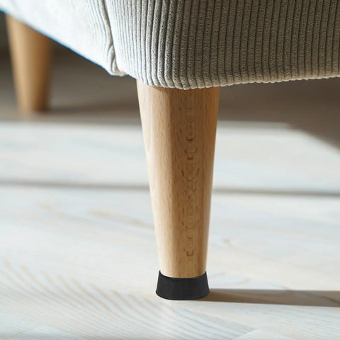 Chair leg with heavy duty rubber furniture pads with screws, adjustable M10 feet for cabinets, chairs, and bed frames on hardwood floor.