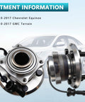 Rear Wheel Bearing Hub Assembly 512440 for Chevrolet Equinox 2010 to 2017 and GMC Terrain 2010 to 2017, 5-bolt ABS wire