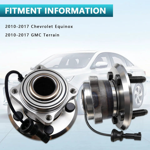 Rear Wheel Bearing Hub Assembly 512440 for Chevrolet Equinox 2010 to 2017 and GMC Terrain 2010 to 2017, 5-bolt ABS wire