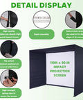 Golf Simulator Enclosure With Double-Layer Silent HD Impact Screen And Side Barriers, detail display with features like high-quality curtains and Velcro closure, 10 by 8 ft hitting cage frame.