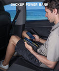 Man using X8 APEX EV Tire Inflator Portable Air Pump With 2X Faster Inflation 150 PSI Cordless Air Compressor in a car.