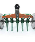 Front view of 5-row Metal Precision Manual Seeder For Vegetables Greens Onion Radish Beets 5 Row Garden Planter With Adjustable Row Spacing