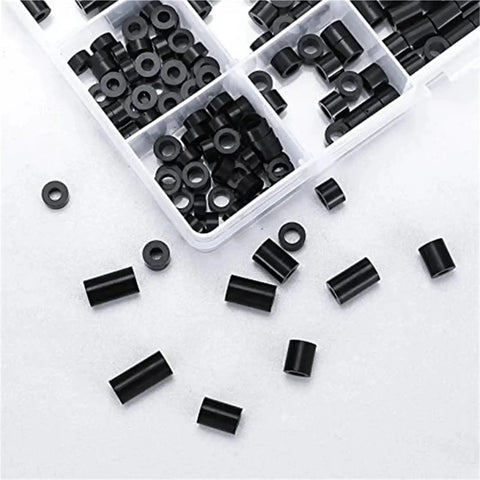 Black Nylon Round Spacer Assortment Kit With 960 And 1280 Pieces For Jewelry Making And Electronic Assembly No Thread Spacers Set Dual Use Do It Yourself And Tech Builds Spacers Four Sets, black nylon spacers in storage boxes