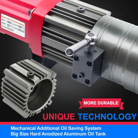 Heavy Duty 1400W Electric Rebar Bender For Professional Contractors, 7/8 Inch hydraulic aluminum oil tank close-up.