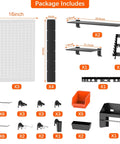 Pegboard Wall Organizer System For Garage And Workshop No Brainer 4 Ft Kit With hooks, bins, shelving, and mounting accessories