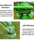 Tripod Farm Irrigation Sprinkler With Pressure Gauge 360 Degree Adjustable Spray Brass Material Interface on Grass