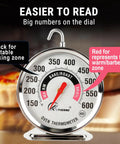 Pro Oven Thermometer With Extra Large 2.4 Inch Dial, Accurate 150 To 600 F Temperature Gauge for gas or electric ovens