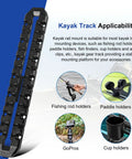 12 Inch All In One Kayak Gear Track Mount Rail System For Fishing Rod Holders Cup Holders Paddle Holders And Anchor Cleats With 14 Holes 2 Pack Accessory Track Mount For Most Kayak Tracks, ABS rail