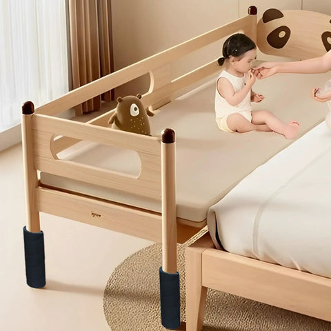 6 Inch Bed Frame Toe Protectors 16 Pack Black No Glue No Adhesive Durable Rubber Bed Leg Covers on wooden crib legs