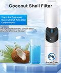 Replacement Water Filter For Samsung Fridges 4 Pack featuring coconut shell activated carbon for effective filtration.