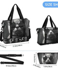 Waterproof Sports Gym Bag With Dry Wet Compartment And Shoe Storage, Large Capacity Duffel For Workout Travel Yoga And Swim, Gray Cat With Sunglasses Design.