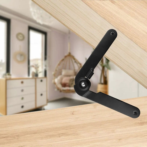 4 Pack 9 Inch 180 Degree Rotatable Folding Lid Support Hinges Black Heavy Duty Iron Construction For Cabinets Boxes Chests