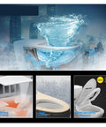 Electric Bidet Toilet Seat Cover Pumping Heat With Built In Led Night Light And Kid Safe Bench, featuring seat heating and strong drying.