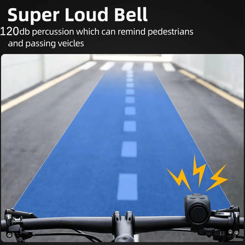 Loud As Heck 120dB Bike Horn With 4 Ringtones And 5 Volume Settings, Weatherproof USB-C Rechargeable Battery, Easy Install For Mountain Bikes, Scooters, Ebikes And Go Karts, The Go-To Safety Alarm For City Streets